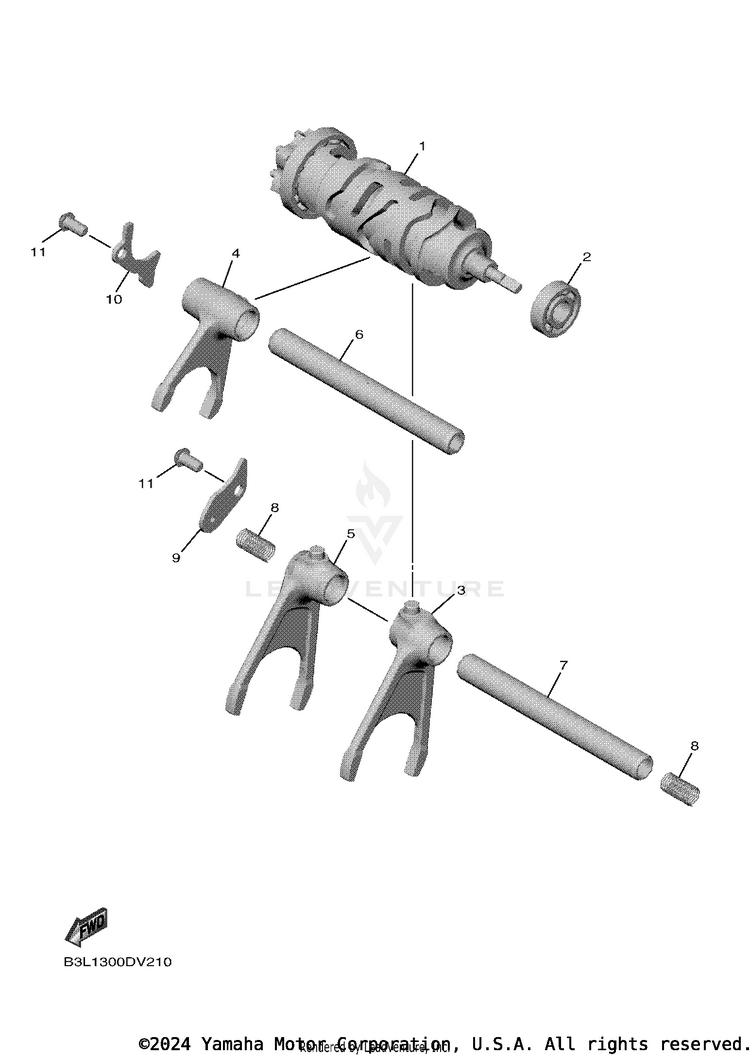 Shift Cam & Fork Schematic