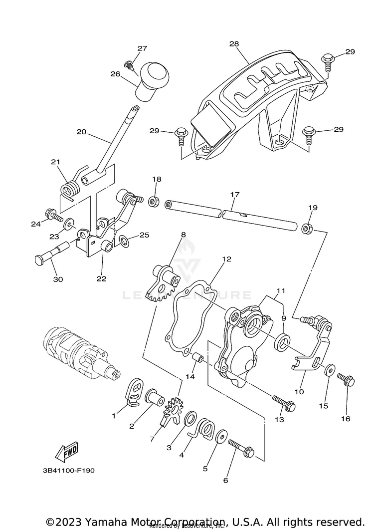Shift Shaft GRIZZLY 700 - YFM7FGPW - 2007 Schematic