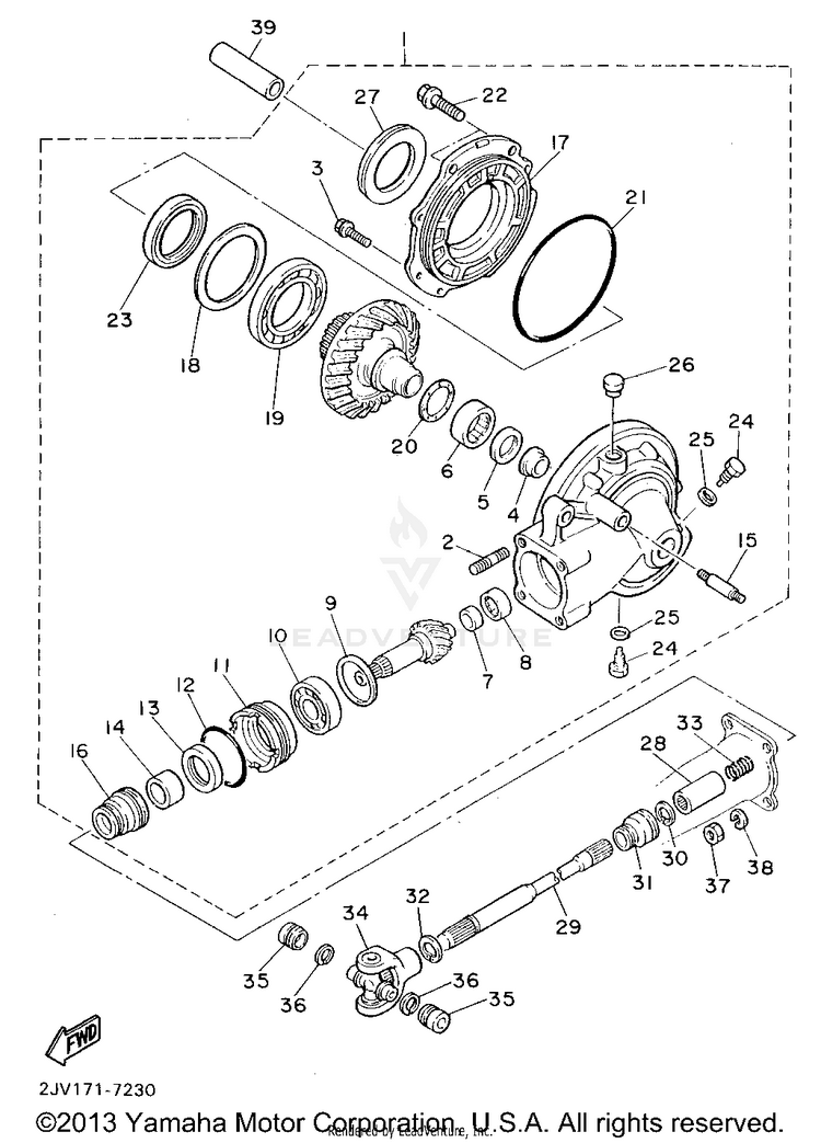 Drive Shaft VIRAGO 535 - XV535GC - 1995 Schematic
