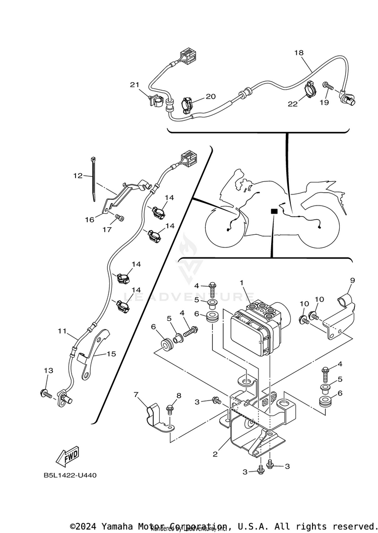Electrical 3 YZFR3 ABS - YZFR3ALB - 2020 Schematic