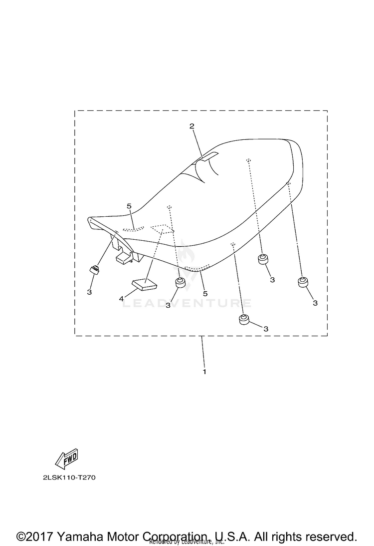 Seat RAPTOR 700R SE - YFM70RSSJW - 2018 Schematic