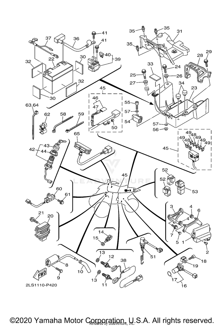 Electrical 1 RAPTOR 700R - YFM70RSCLL - 2020 Schematic