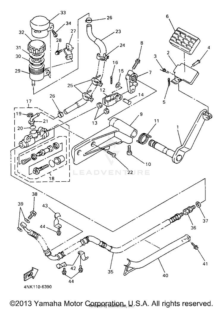 Rear Master Cylinder Schematic