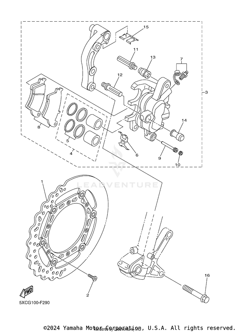Front Brake Caliper Schematic