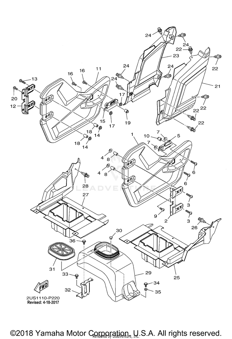 Side Cover VIKING VI - YXC700DFG - 2015 Schematic