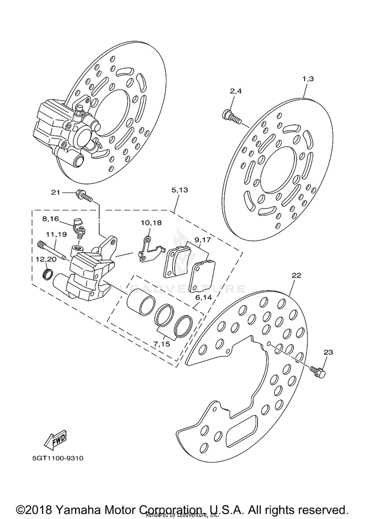 Front Brake GRIZZLY - YFM600FMC - 2000 Schematic