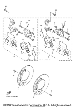 Front Brake Caliper Schematic