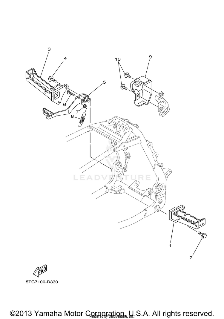 Stand Footrest YFZ450 - YFZ450T - 2005 Schematic