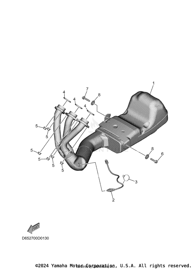 Exhaust XSR900 - XSR900SCB - 2025 Schematic