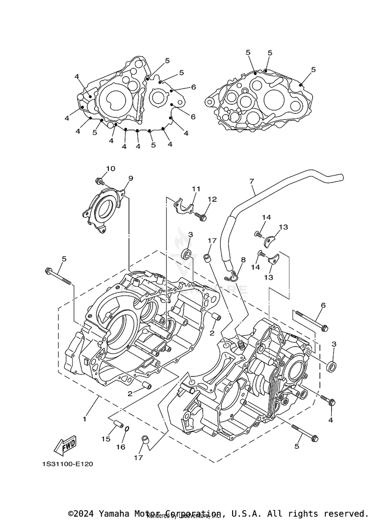 Crankcase RAPTOR 700 SPECIAL EDITION - YFM70RSEY - 2009 Schematic