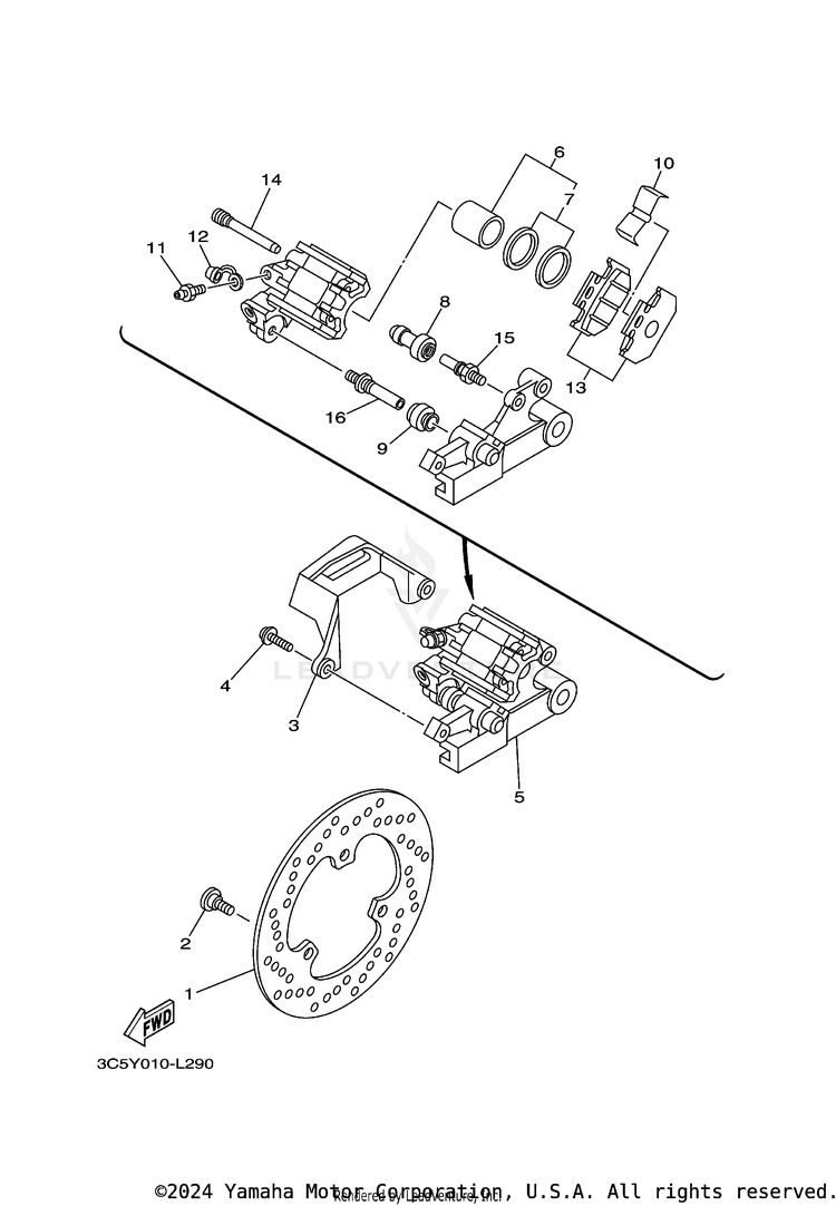 Rear Brake Caliper Schematic