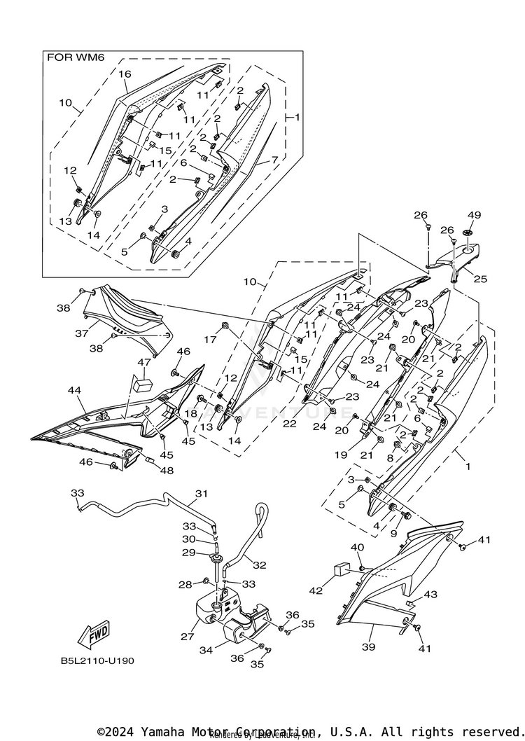 Side Cover YZFR3 ABS - YZFR3AKB - 2019 Schematic