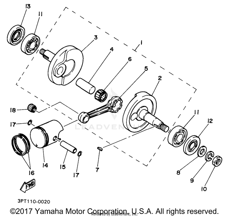 Crankshaft Piston Schematic
