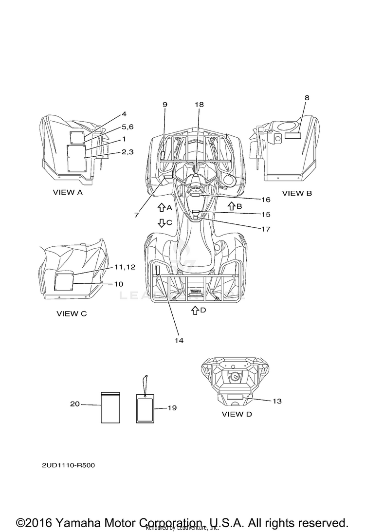 Emblem Label 1 GRIZZLY EPS 4WD LE - YFM70GPLHR - 2017 Schematic
