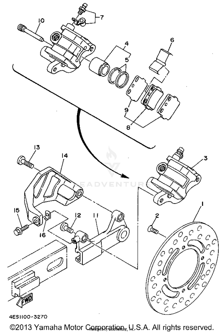 Rear Brake Caliper Schematic