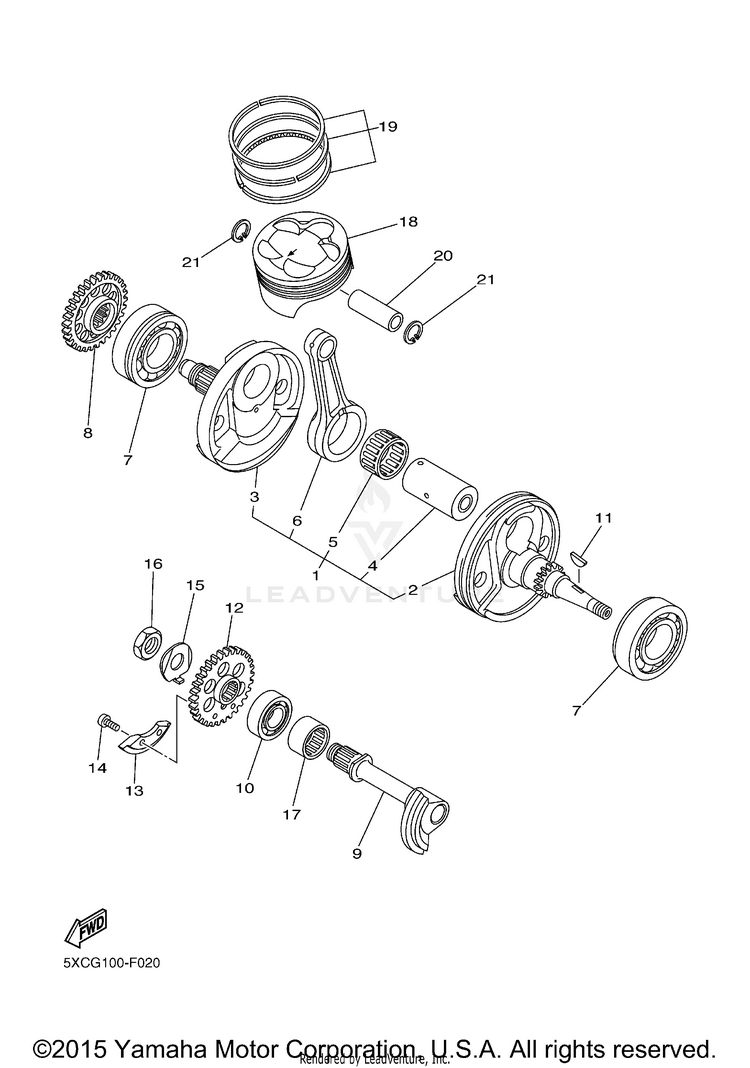 Crankshaft Piston Schematic