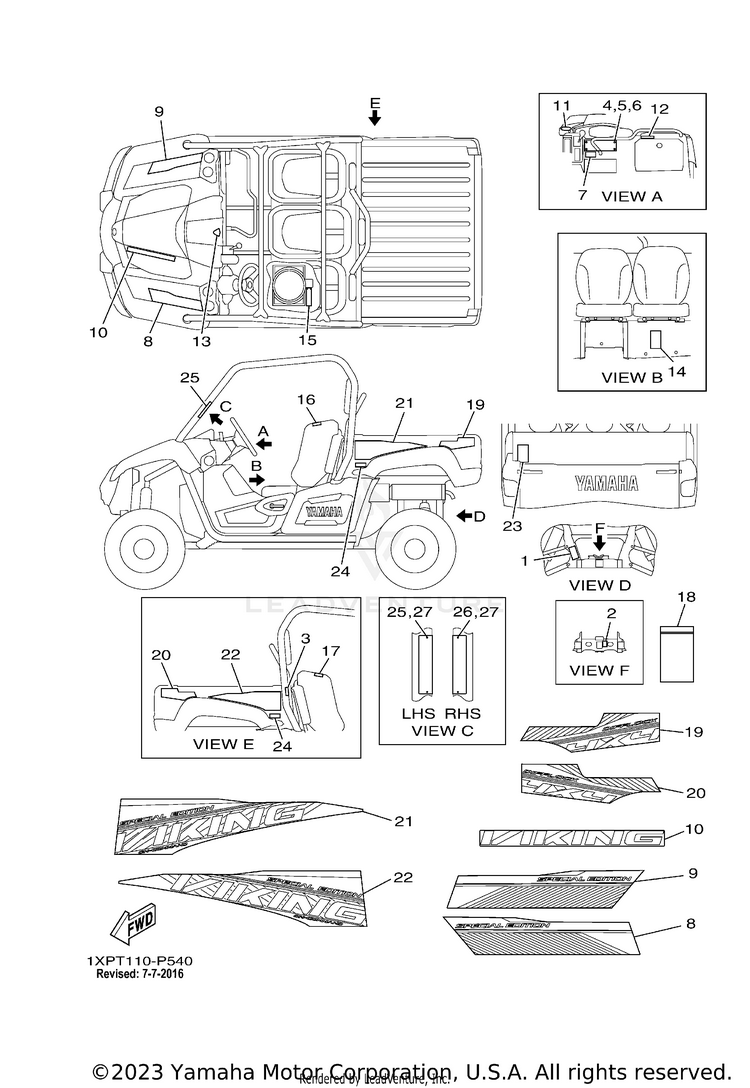 Emblem Label 1 VIKING EPS SE - YXM700PSFS - 2015 Schematic