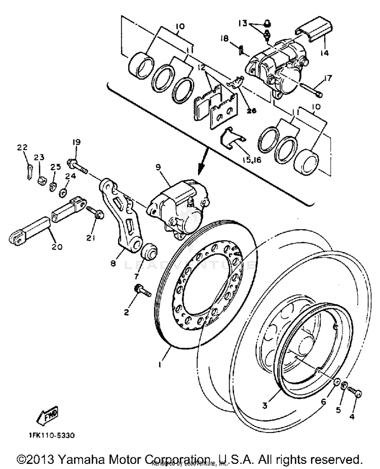 Rear Brake Caliper Schematic
