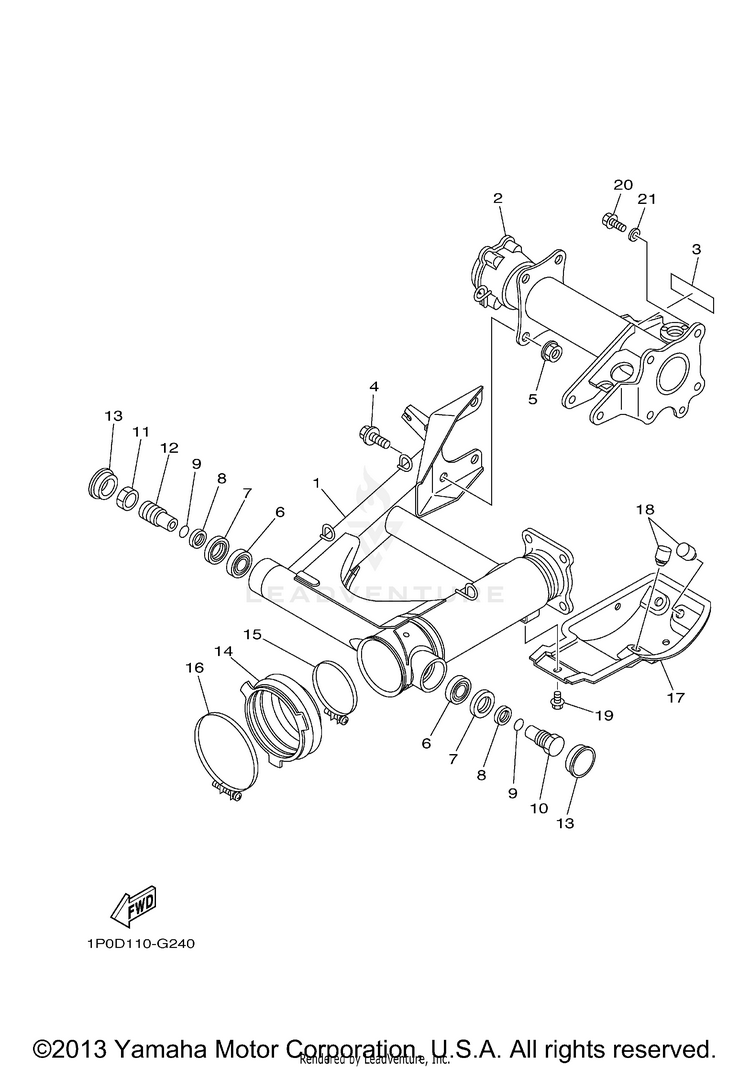 Rear Arm BIG BEAR 250 - YFM25BYB - 2009 Schematic