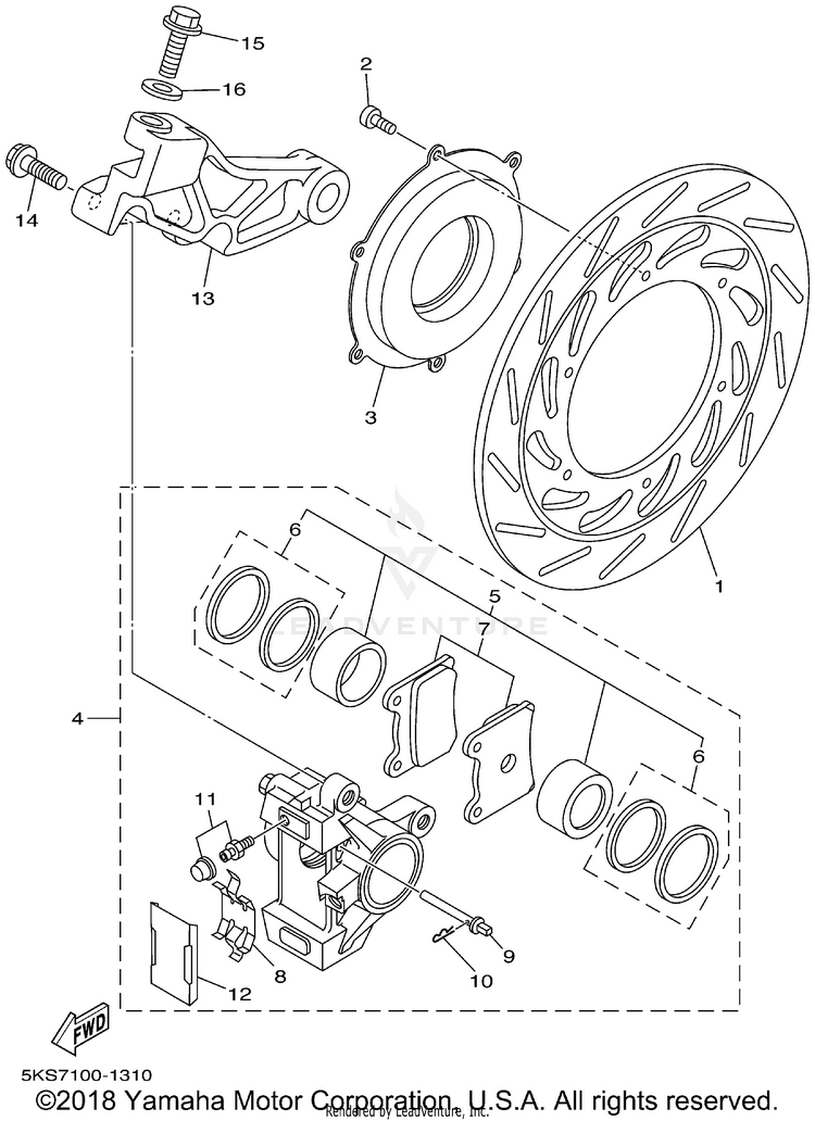 Rear Brake Caliper Schematic