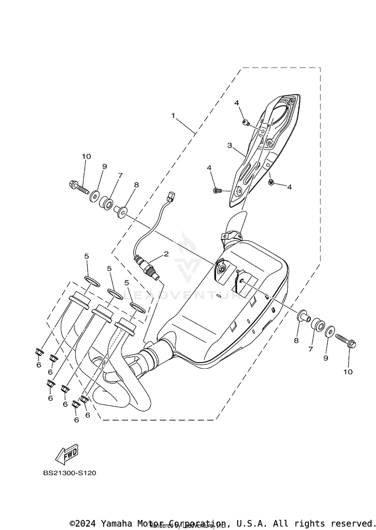 Exhaust MT09 CA - MT09JCB - 2018 Schematic