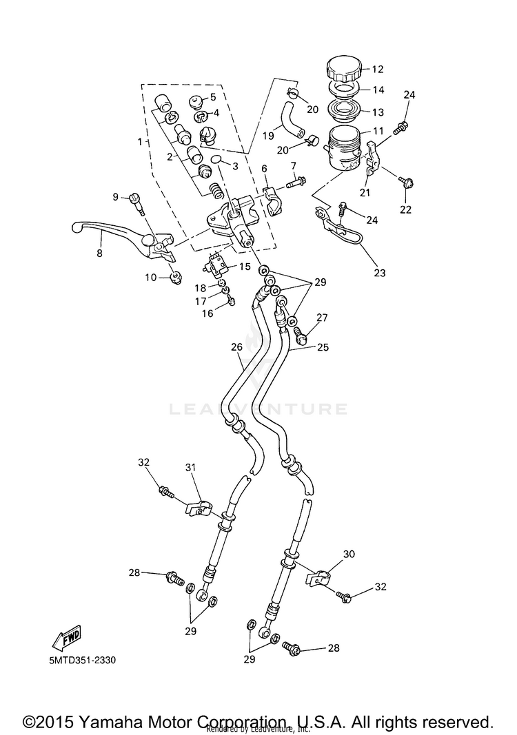 Front Master Cylinder Schematic