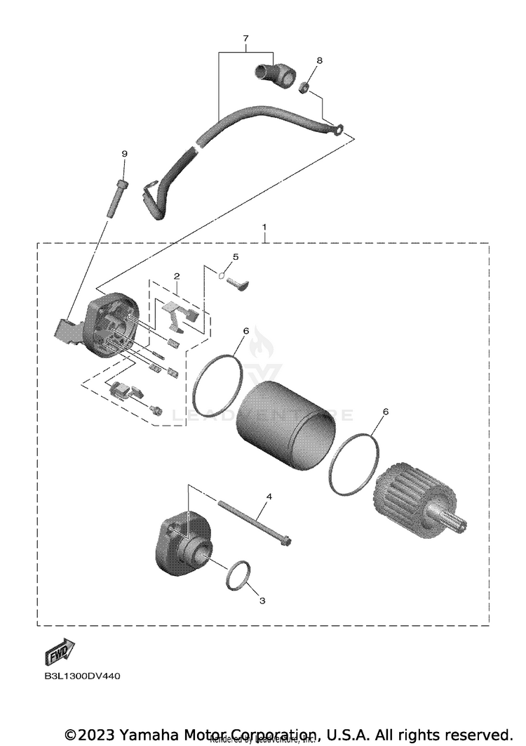 Starting Motor YZFR1 - YZFR1LCB - 2020 Schematic