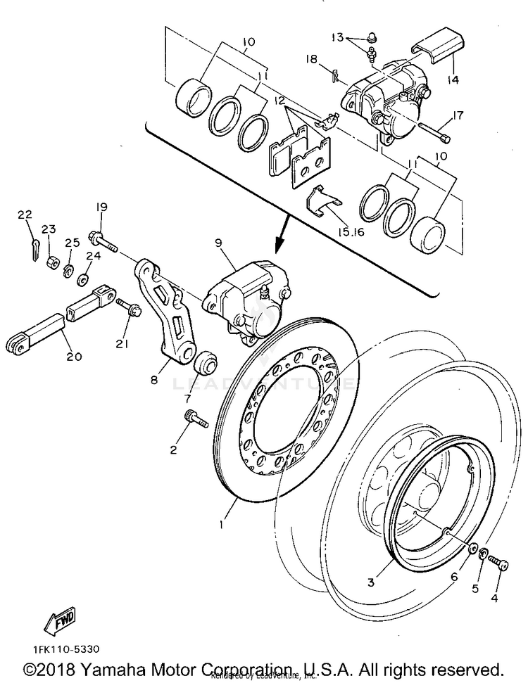 Rear Brake Caliper Schematic