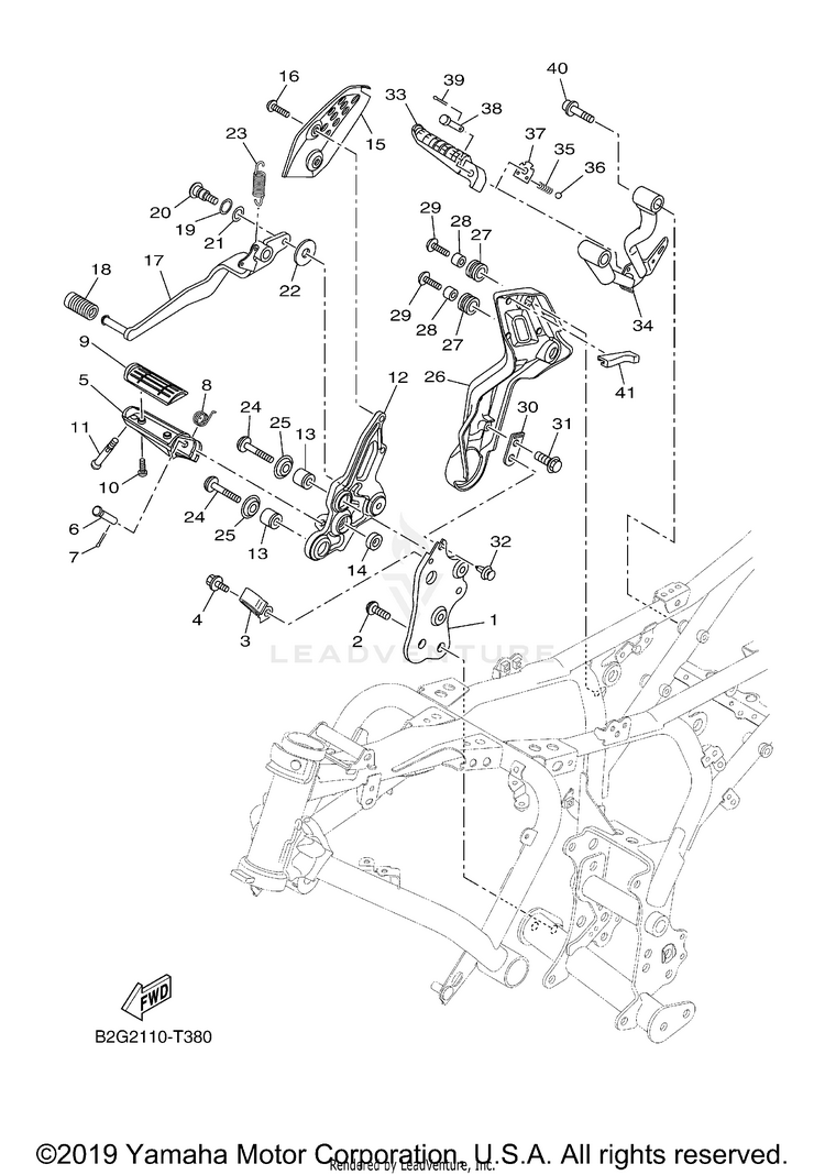 Stand Footrest 2 XSR700 - XSR700JCGY - 2018 Schematic