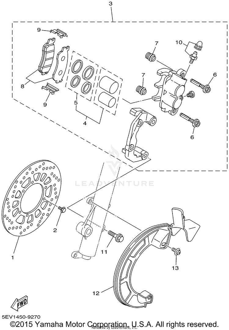 Front Brake Caliper Schematic