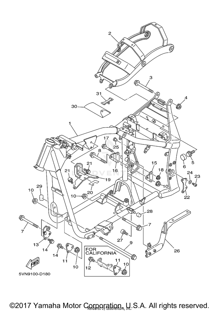 Frame ROAD STAR (spoke wheels) Two-Tone - XV17ATC - 2005 Schematic
