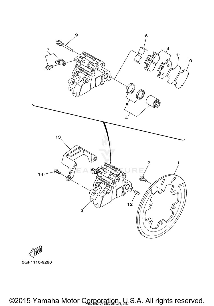 Rear Brake Caliper Schematic