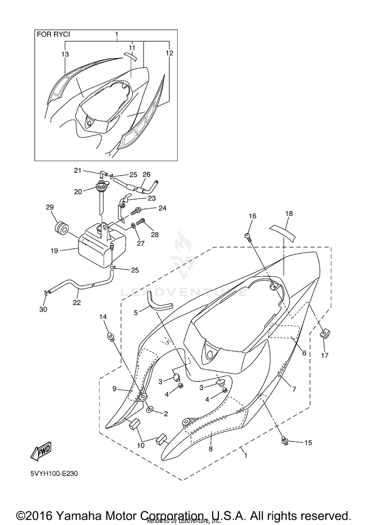 Side Cover R1 - YZFR1VC - 2006 Schematic
