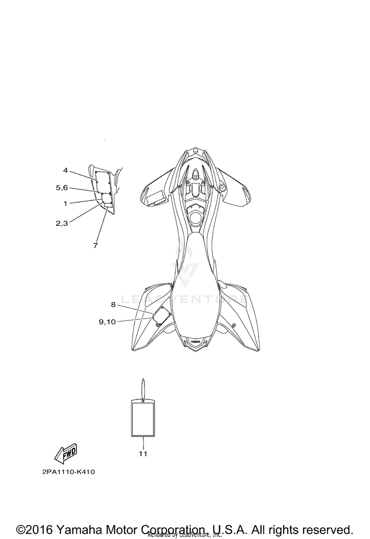 Emblem Label 1 RAPTOR 125 - YFM125RAL - 2011 Schematic