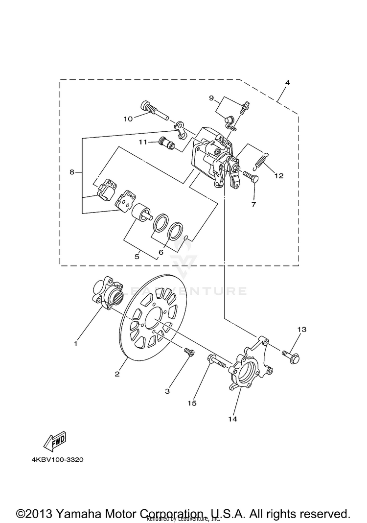 Rear Brake Caliper Schematic