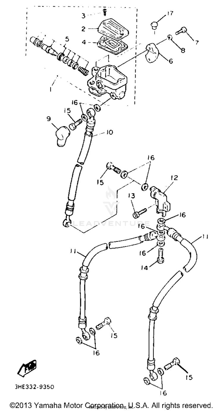 Front Master Cylinder Schematic