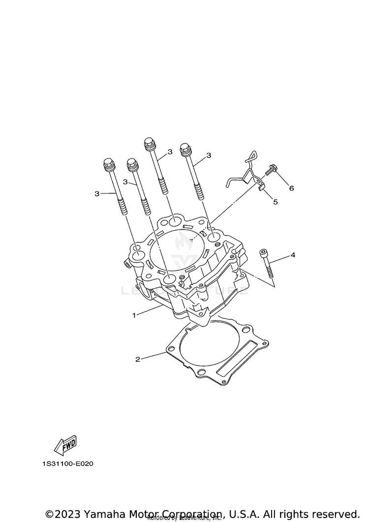 Cylinder RAPTOR 700R SE CAL - YFM70RCCRB - 2024 Schematic