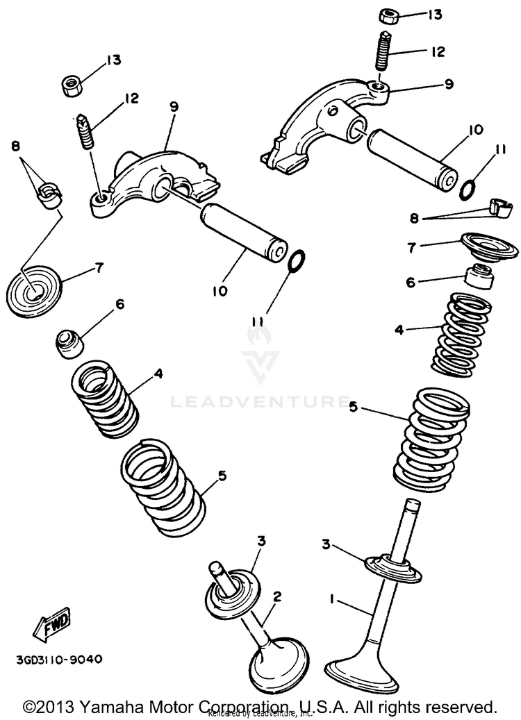 Valve BIG BEAR (ME & NH Only) - YFM350FWD_MNH - 1992 Schematic