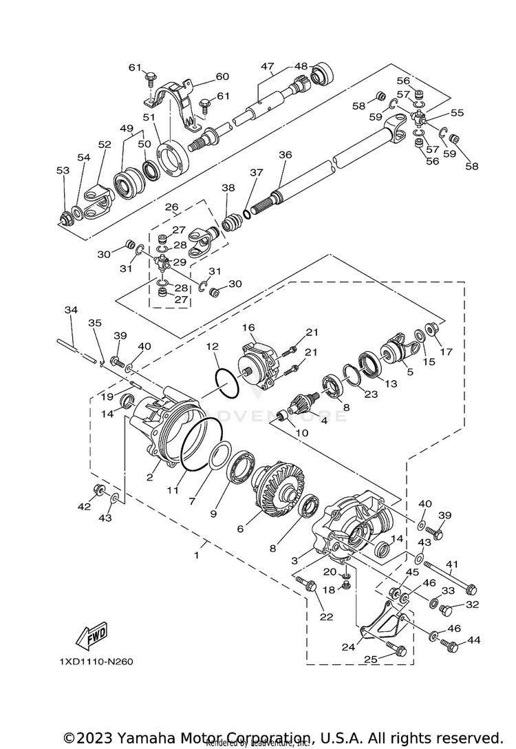 Front Differential VIKING EPS RANCH - YXM70VPRLC - 2020 Schematic