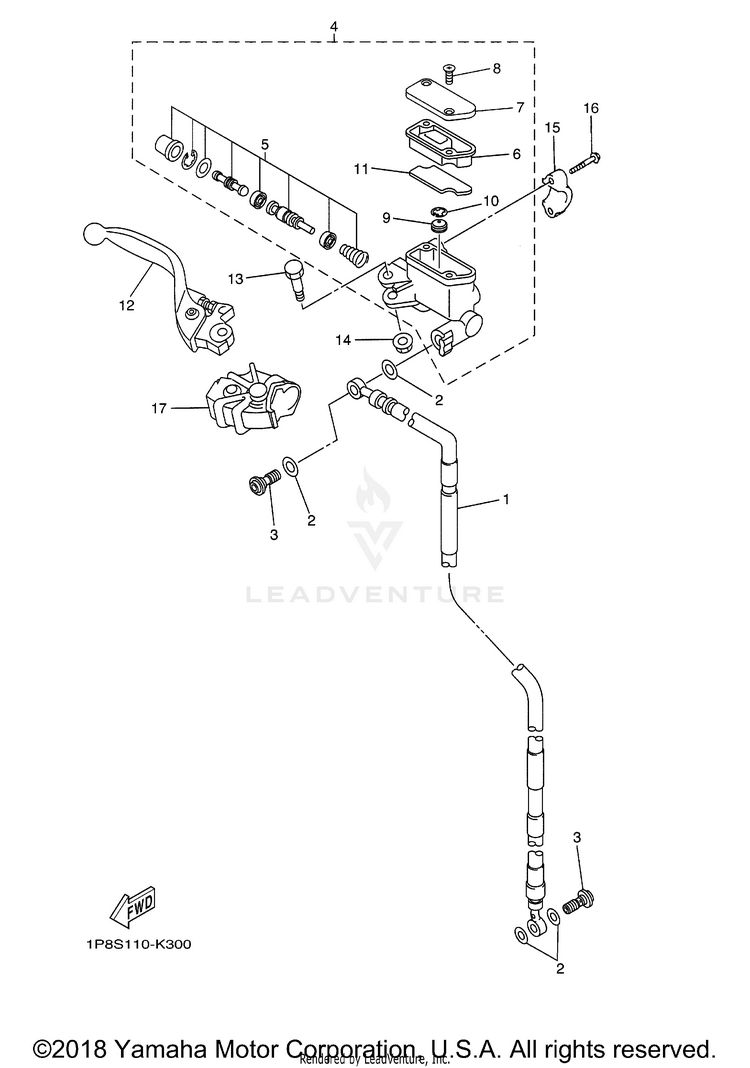 Front Master Cylinder Schematic