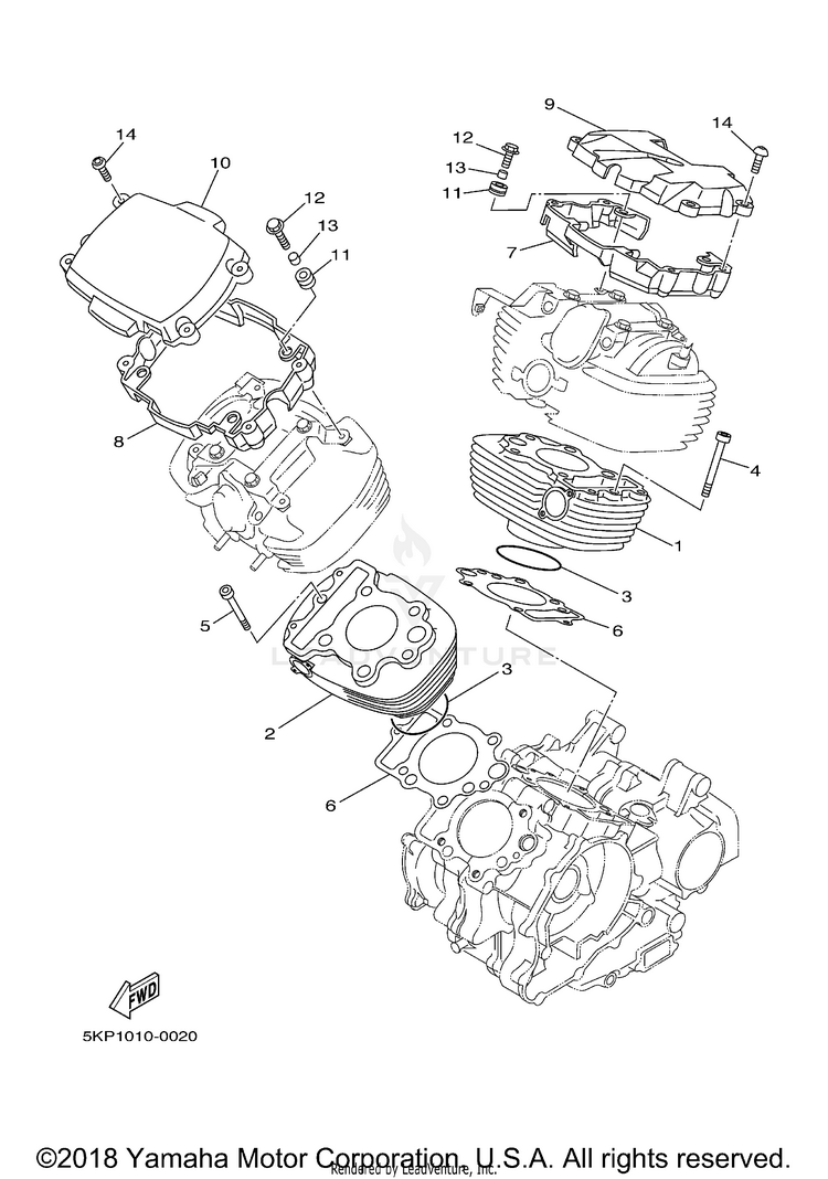 Cylinder V STAR 650 CLASSIC - XVS65AYCS - 2009 Schematic