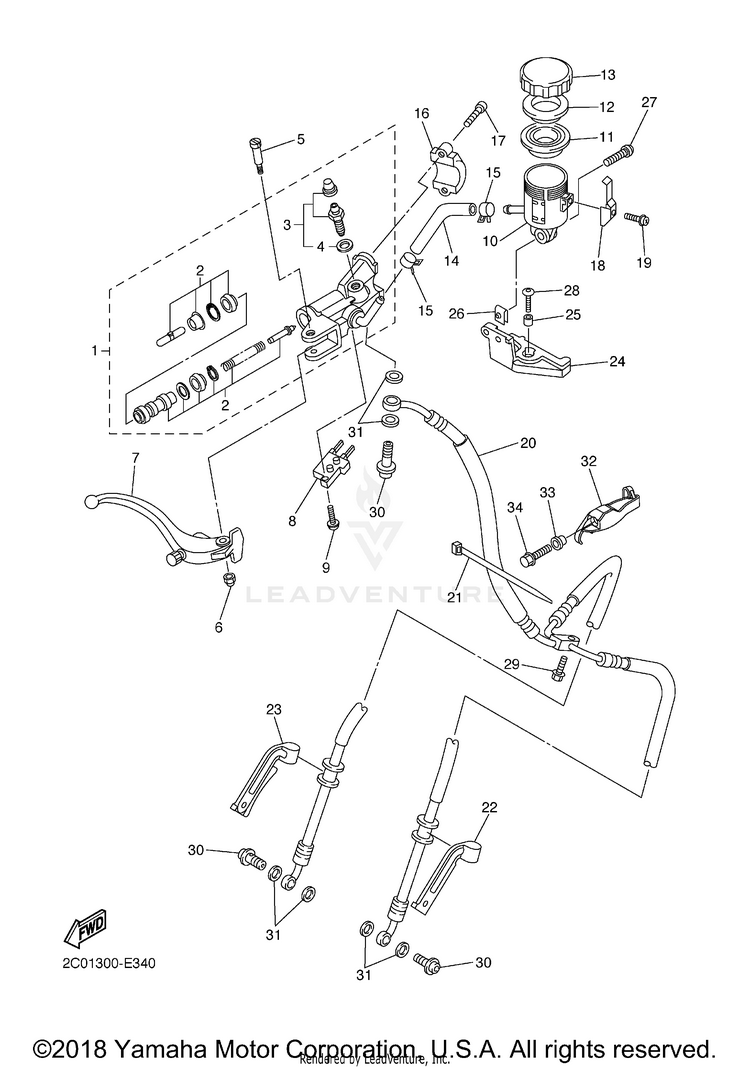 Front Master Cylinder Schematic