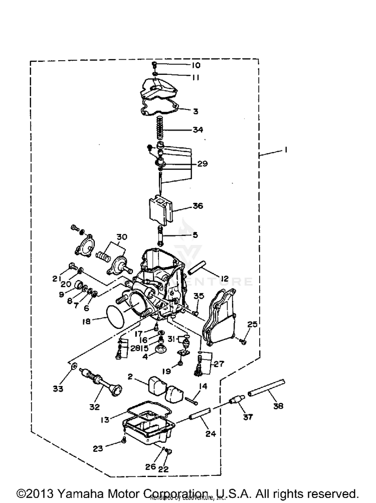 Carburetor BIG BEAR - YFM350FWB_MNH - 1991 Schematic