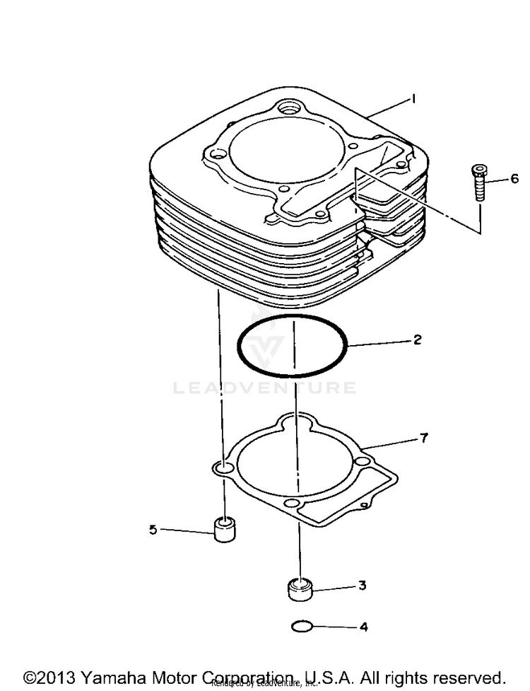 Cylinder BIG BEAR 4WD - YFM350FWD - 1992 Schematic