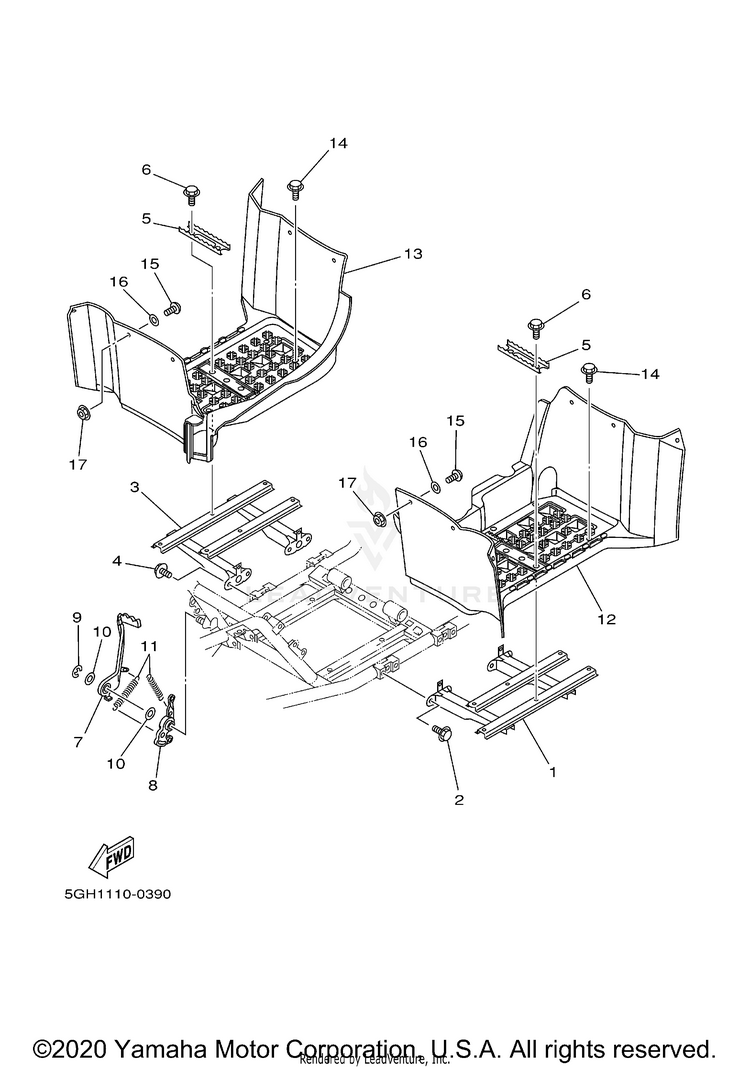 Stand Footrest KODIAK 4WD HUNTER - YFM400FAHN - 2001 Schematic