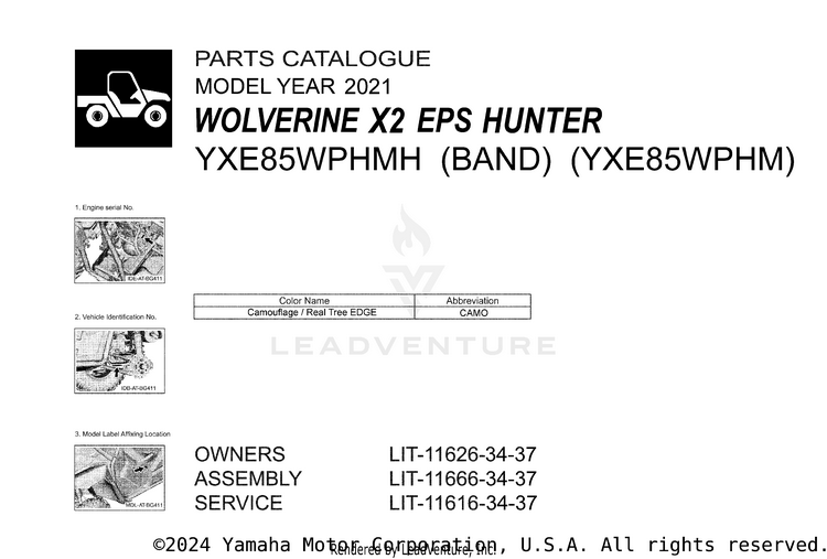 1 Title Page WOLVERINE X2 EPS HUN - YXE85WPHMH - 2021 Schematic