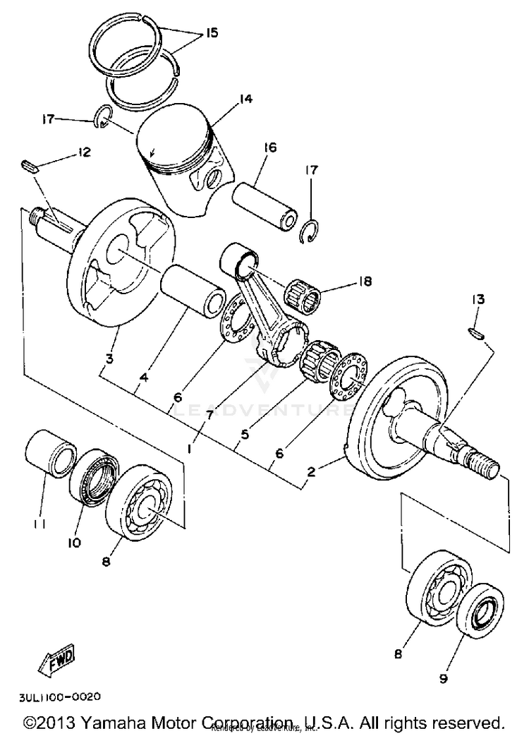 Crankshaft-Piston Schematic