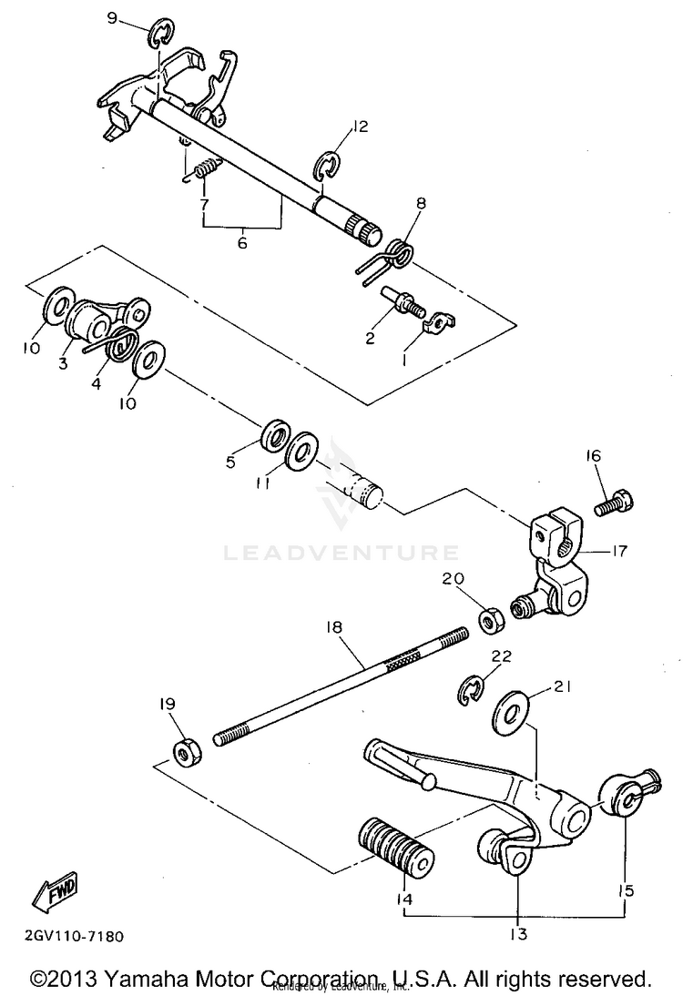 Shift Shaft VIRAGO 535 - XV535GC - 1995 Schematic