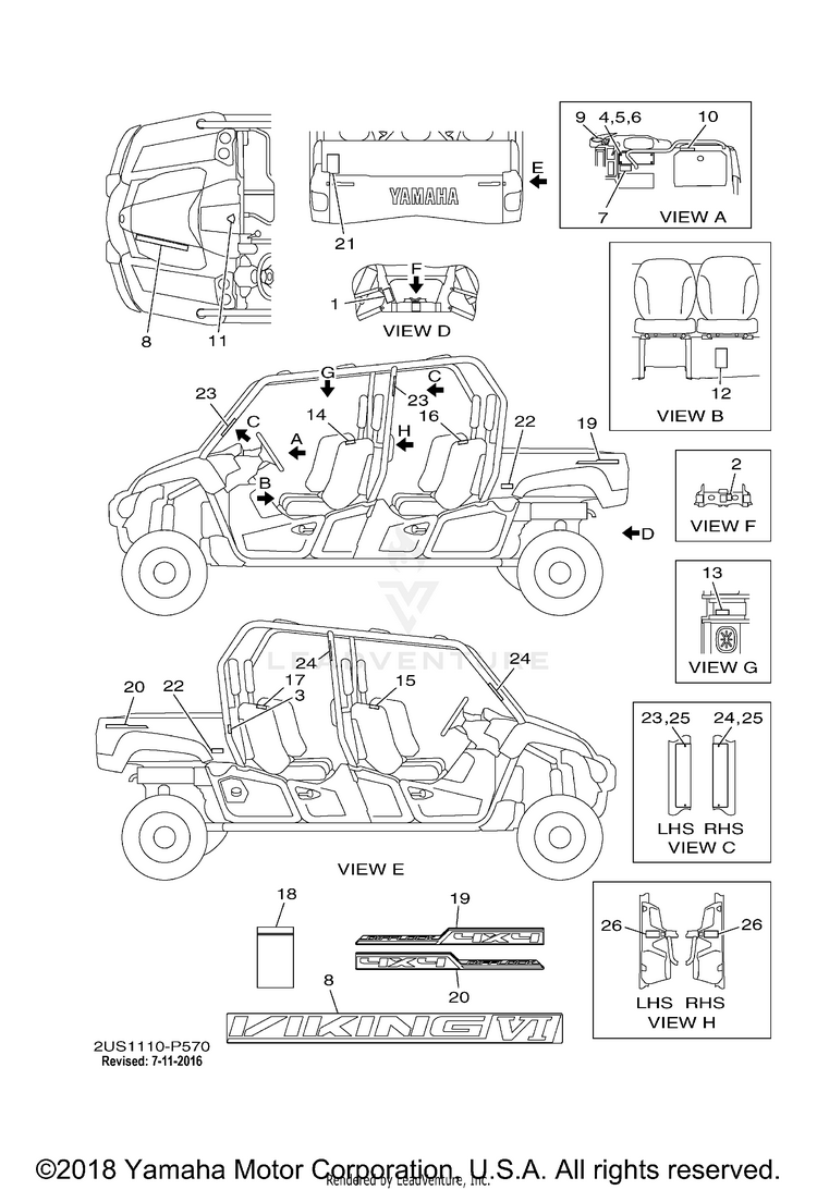 Emblem Label 1 VIKING VI EPS - YXC700PFG - 2015 Schematic