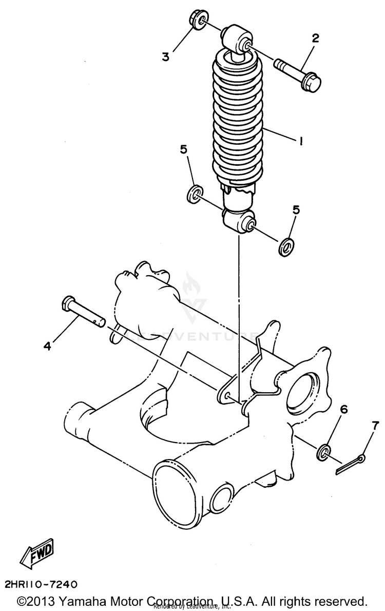 Rear Suspension KODIAK 4WD - YFM400FWG - 1995 Schematic